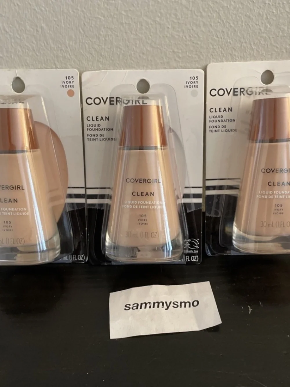 Covergirl Clean Liquid Foundation # 105 Ivory, 1 oz., x3 DISCONTINUED